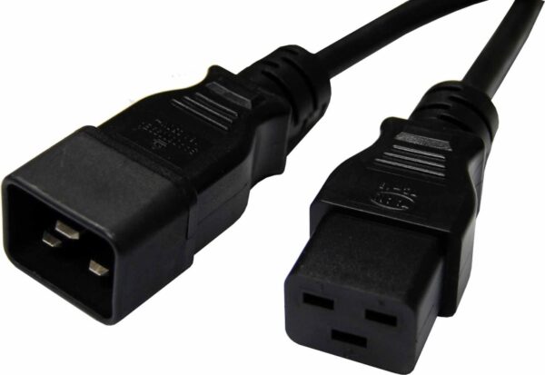 8Ware Power Extension Cable Lead 3m 15A IEC-C19 to IEC-C20 Male to Female for UP