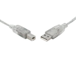 8Ware USB 2.0 Cable 1m Type A to B Male to Male Printer Cable for HP Canon Dell Brother Epson Xerox Transparent Metal Sheath UL Approved
