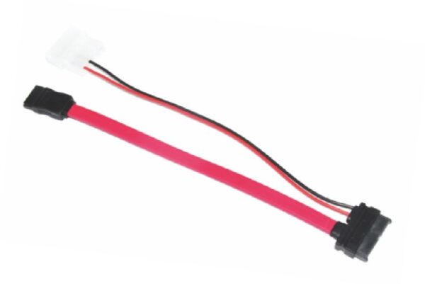 Astrotek Slim SATA Cable 30cm + 10cm 6 pins + 7 pins to 4 pins + 7 pins Red Colo