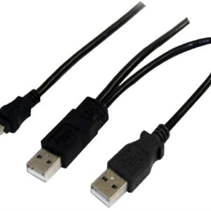 Astrotek USB 2.0 Y Splitter Cable - Type A Male to Mini B 5 pins 1m + USB Type A