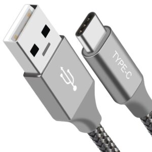 Astrotek 1m USB-C Type-C Data Sync Charger Cable Silver Strong Braided Heavy Duty Fast Charging for Samsung Galaxy Note S8 Plus LG Google Macbook