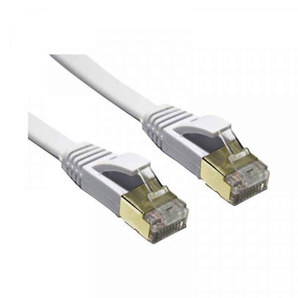 Edimax 15m White 10GbE Shielded CAT7 Network Cable - Flat