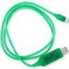 Astrotek 1m LED Light Up Visible Flowing Micro USB Charger Data Cable Green Char