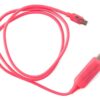 Astrotek 1m LED Light Up Visible Flowing Micro USB Charger Data Cable Pink Charg