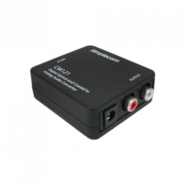 Simplecom CM121 Digital Optical Toslink and Coaxial to Analog RCA Audio Converte