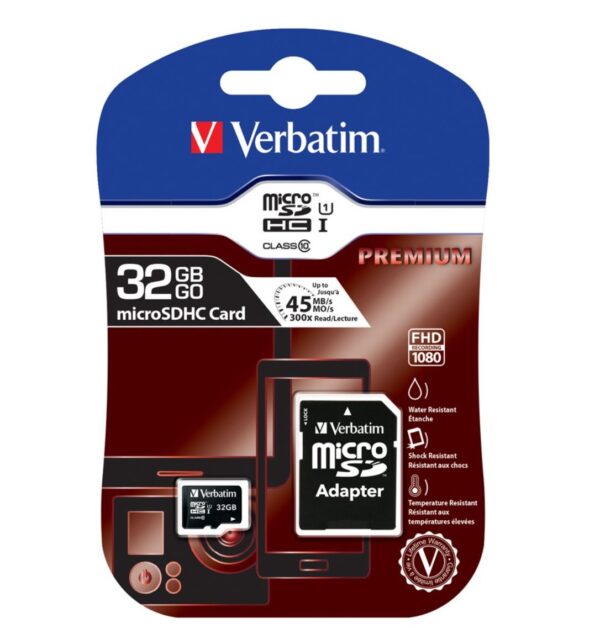 Verbatim 32GB MicroSD SDHC SDXC Class10 UHS-I Memory Card 45MB/s Read 10MB/s Wri