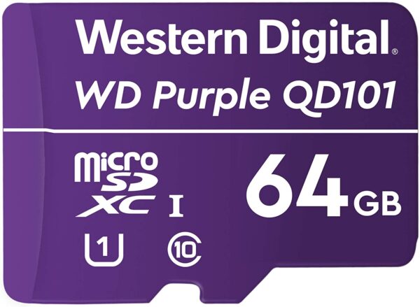Western Digital WD Purple 64GB MicroSDXC Card 24/7 -25°C to 85°C Weather & Hum
