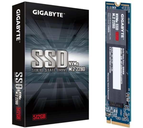 Gigabyte M.2 PCIe NVMe SSD 512GB V2 1700/1550 MB/s 270K/340K IOPS 2280 80mm 1.5M