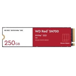 Western Digital WD Red SN700 250GB NVMe NAS SSD 3100MB/s 1600MB/s R/W 500TBW 220K/180K IOPS M.2 Gen3x4 1.75M hrs MTBF 5yrs wty