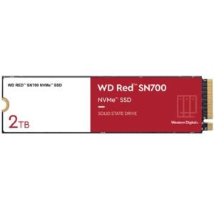 Western Digital WD Red SN700 2TB NVMe NAS SSD 3400/s 2900MB/s R/W 2500TBW 480K/540K IOPS M.2 Gen3x4 1.75M hrs MTBF 5yrs wty