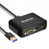 Simplecom DA326 USB 3.0 to HDMI + VGA Video Adapter with 3.5mm Audio Full HD 1080p - Works With NUCs