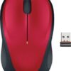 Logitech M235 Wireless Mouse Red Contoured design Glossy Comfort Grip Advanced O