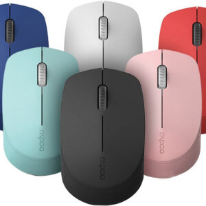 RAPOO M100 2.4GHz & Bluetooth 3 / 4 Quiet Click Wireless Mouse Pink  - 1300dpi Connects up to 3 Devices