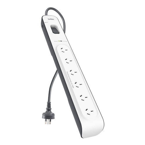 Belkin 6-Oulet Surge Protection Strip with 2M Power Cord - White/Grey(?BSV603au2M)