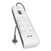 Belkin BSV604 6-Outlet 2-Meter Surge Protection Strip with two 2.4 amp USB charg