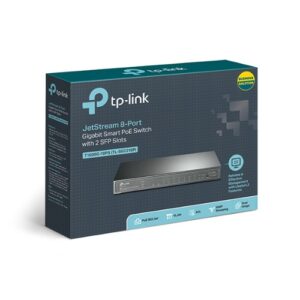 TP-Link TL-SG2210P 8-Port Gigabit Smart PoE Switch with 2 SFP Slots L2/L3/L4 QoS and IGMP Snooping WEB/CLI Managed 53W
