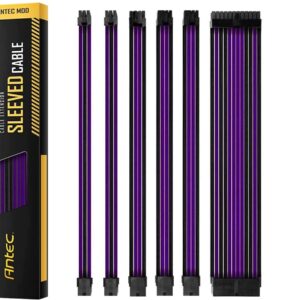 Antec PSU -  Sleeved Extension Cable Kit V2 - Purple / Black. 24PIN ATX