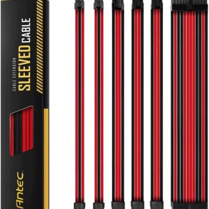 Antec PSU -  Sleeved Extension Cable Kit V2 - Red / Black. 24PIN ATX