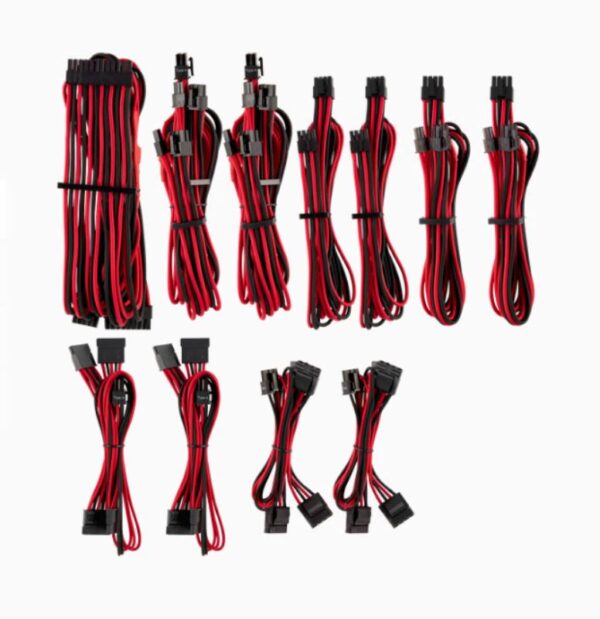 For Corsair PSU - RED/BLACK Premium Individually Sleeved DC Cable Pro Kit