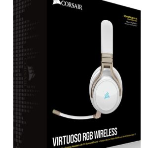 Corsair Virtuoso Wireless RGB Pearl 7.1 Audio. High Fidelity Ultra Comfort