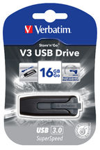 Verbatim 16GB V3 USB3.0 Grey Store'n'Go V3; Rectractable USB Storage Drive Memor