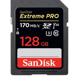 SanDisk 128GB Extreme PRO Memory Card 170MB/s Full HD & 4K UHD Class 30 Speed Shock Proof Temperature Proof Water Proof X-ray Proof Digital Camera