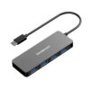 Simplecom CH320 Ultra Slim Aluminium USB 3.1 Type C to 4 Port USB 3.0 Hub - Blac