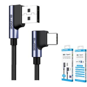 8Ware Premium 1m Samsung Certified 90 Degree Angle USB Type C Data Sync Fast Charging Cable For Samsung Huawei Google LG Retail Pack