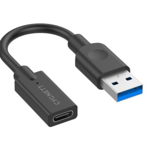 Cygnett Essentials USB-A Male to USB-C Female (10CM) Cable Adapter - Black(CY332