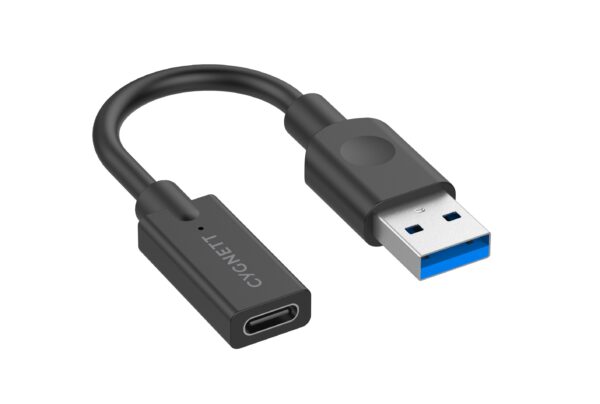 Cygnett Essentials USB-A Male to USB-C Female (10CM) Cable Adapter - Black(CY332