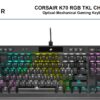 Corsair K70 RGB TKL OPX Silver RGB Mechanical Gaming Keyboard