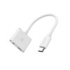 Cygnett Essentials USB-C to 3.5MM Audio & USB-C Female Fast Charge Adapter - Whi