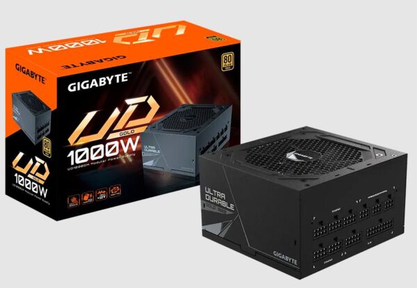 Gigabyte UD1000GM 1000W ATX PSU Power Supply  80+ Gold >90% 120mm Fan Black Flat