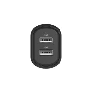 Cygnett PowerPlus 12W USB-A Dual Port Wall Charger - Black (CY3672PDWLCH)