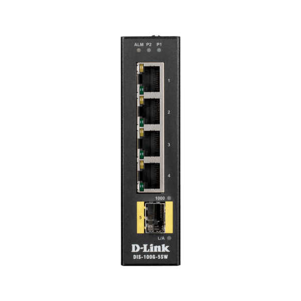 DIS-100G-5SW 5-Port Gigabit Industrial Switch with 4 1000BASE-T ports