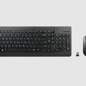 LENOVO Essential Wireless Combo Keyboard & Mouse 2.4GHz via Nano USB 3 Buttons Optical Mouse 1200DPI 3M Clicks (US English 103P)