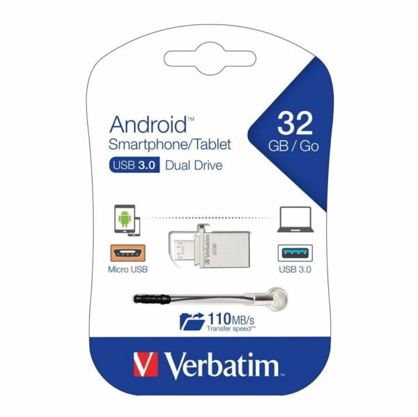 Verbatim Store'n'Go OTG Micro USB 3.0 Drive 64GB Dual USB 3.0 and Micro-USB Inte