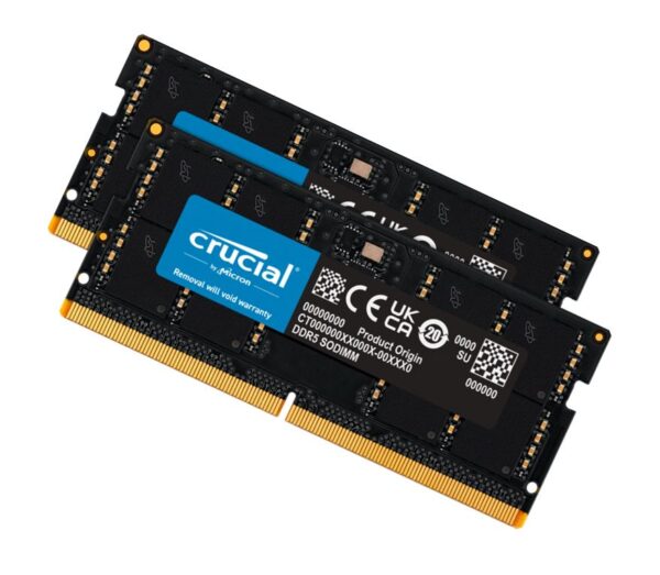 Crucial 32GB (2x16GB) DDR5 SODIMM 4800MHz C40 1.1V Laptop Laptop Memory