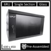 LDR Assembled 6U Wall Mount Cabinet (600mm x 450mm) Glass Door - Black Metal Con