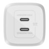 Belkin BoostCharge Pro Dual USB-C GaN Wall/Laptop Charger with PPS 65W - White(W