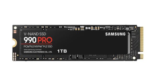 Samsung 990 Pro 1TB Gen4 NVMe SSD 7450MB/s 6900MB/s R/W 1550K/1200K IOPS 600TBW
