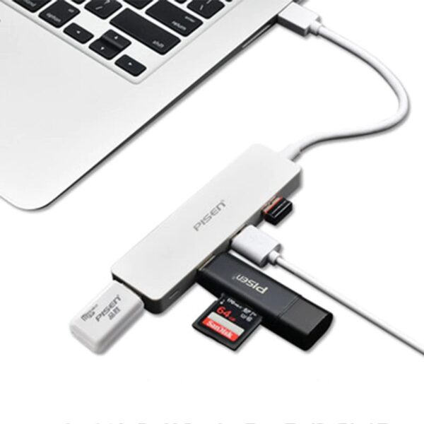 Pisen USB-C to 4xUSB-A 3.0 Charging HUB - TPE Flexible Wire