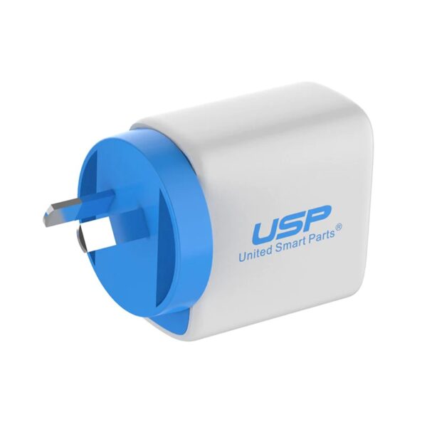 USP 30W Dual Ports (USB-C PD + USB-A QC3.0) Fast Wall Charger - Safe Charge