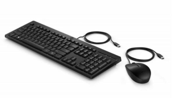 HP 225 USB Wired Mouse and Keyboard Combo - USB Type-A 3.0 Connection
