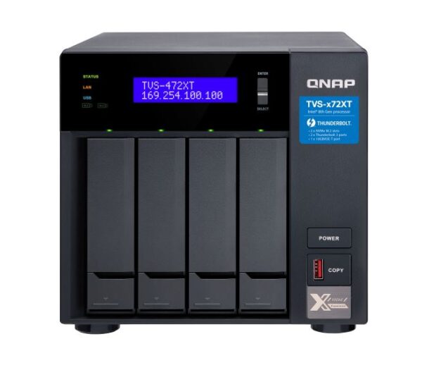 QNAP TVS-472XT-PT-4G 4 Bay NAS Intel® Pentium G5400T 2-core 3.1 GHz 4GB DDR4 Ho