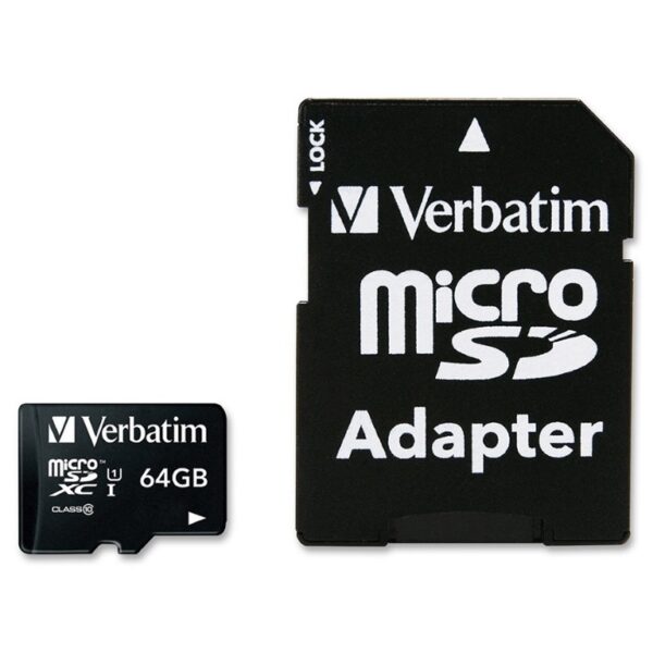 Verbatim 64GB Micro SDXC Card Class 10 UHS-I With Adaptor Up to 45MB/Sec 300X re
