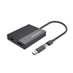 Simplecom DA369 USB 3.0 or USB-C to Dual 4K HDMI 2.0 Display Adapter for 2x 4K@6