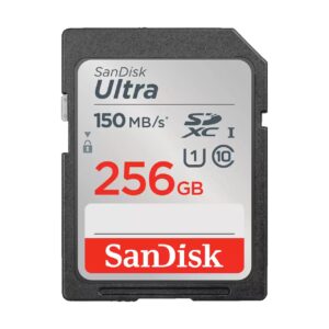 SanDisk Ultra 256GB SDHC SDXC UHS-I Memory Card 150MB/s Full HD Class 10 Speed S