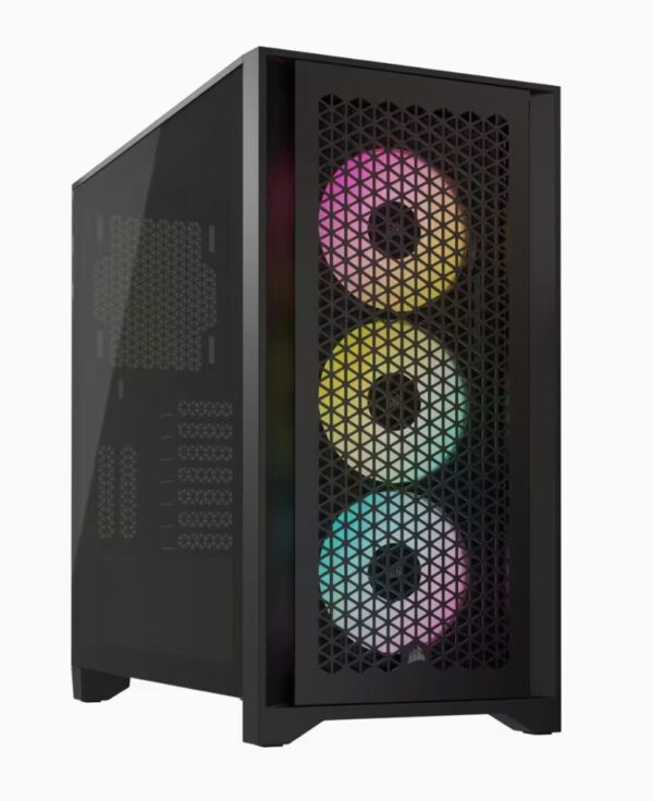 Corsair iCUE 4000D RGB Airflow Mesh Front Panel Mid-Tower. Black. 3x AF120 RGB E
