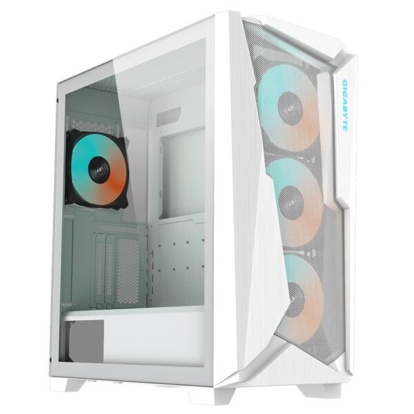 Gigabyte C301 RGB Tempered Glass E-ATX White Mid Tower Gaming Chassis  2x3.5' 2x